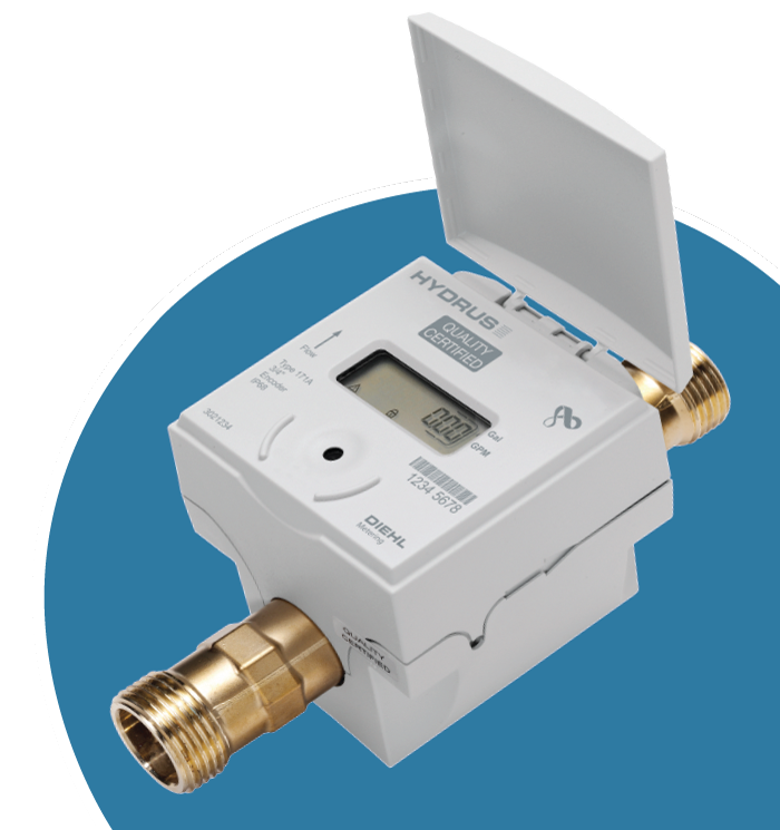 picture of smart meter on blue half circle